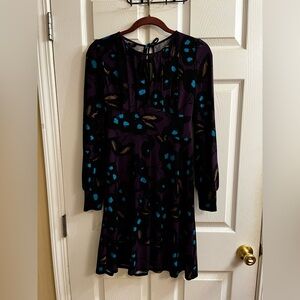 Nine West~ Purple Dress with Blue Floral Pattern~PULLOVER~NWOT~2